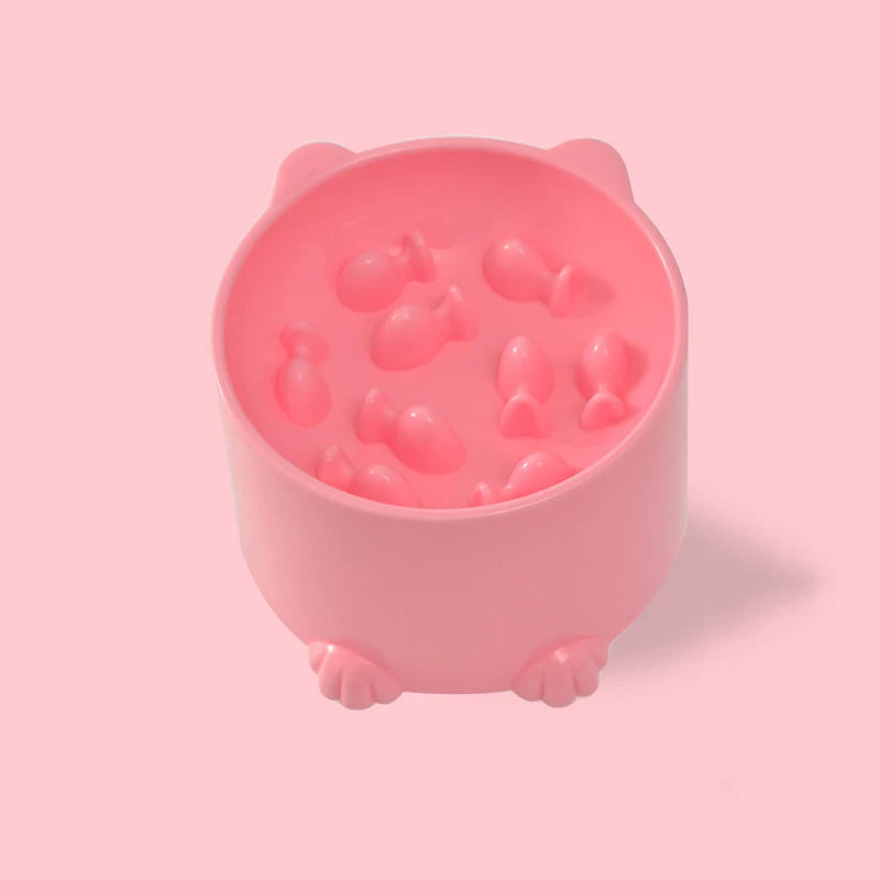 Raised Slow-Feed Pet Bowl