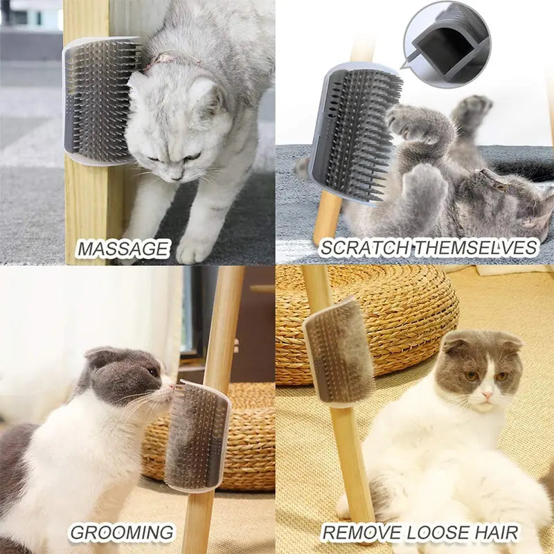 Wall-Corner Cat Massage Brush