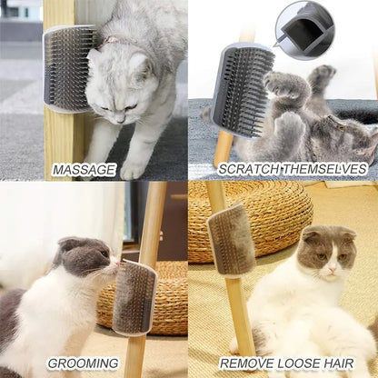 Wall-Corner Cat Massage Brush