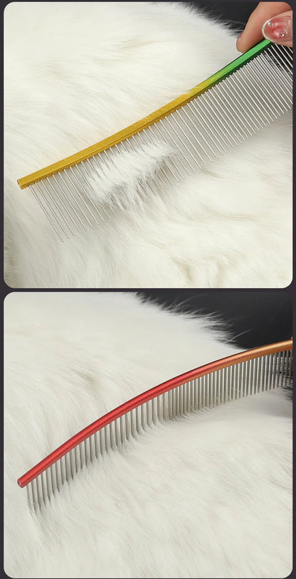 Curved Stainless Steel Pet Comb