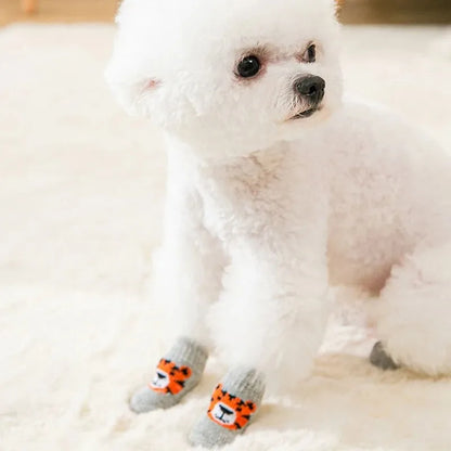 Winter Knit Dog Socks (Set of 4)