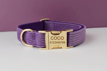 Corduroy Dog Collar & Leash Set
