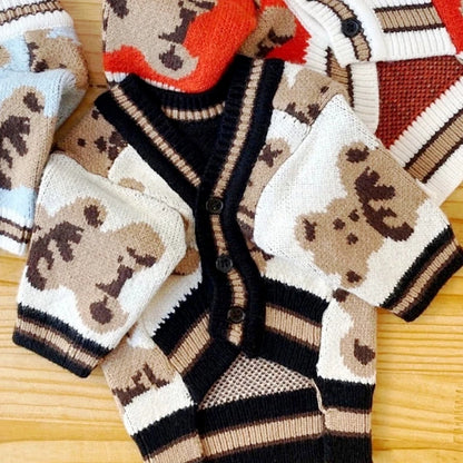 Striped Dog Cardigan Sweater