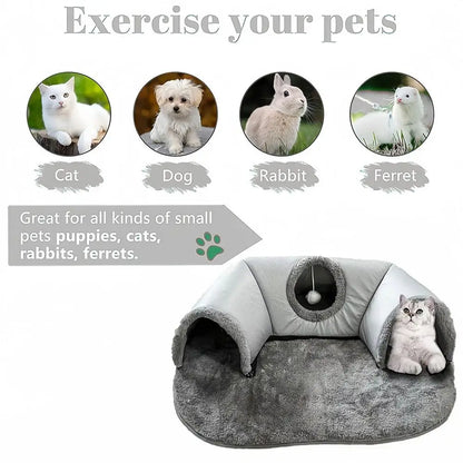 U-Shaped Cat Tunnel Bed