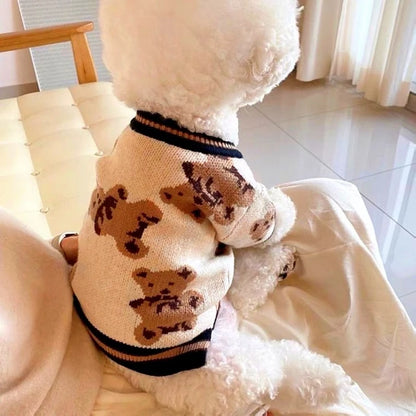 Striped Dog Cardigan Sweater