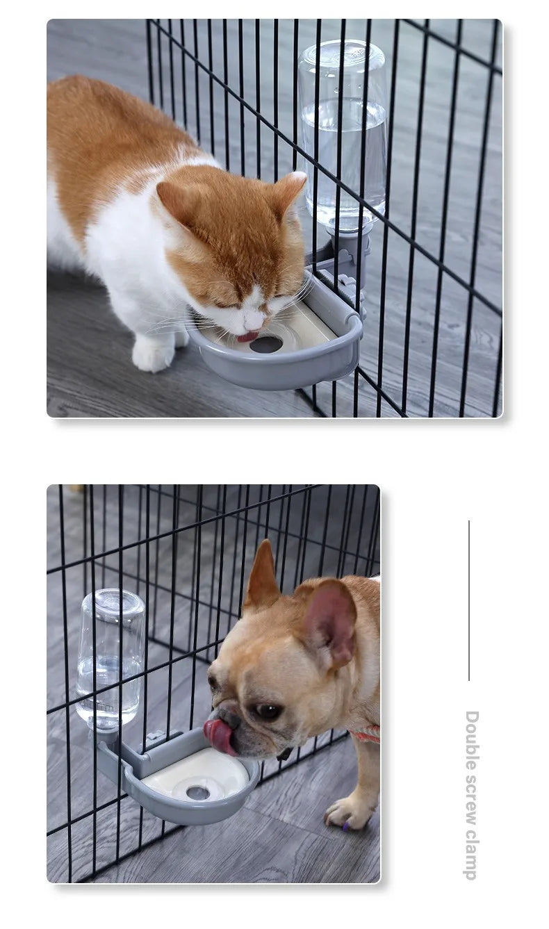 Hanging Pet Water Bottle & Bowl