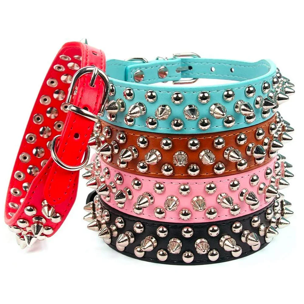 Spiked Leather Dog Collar