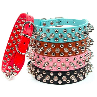 Spiked Leather Dog Collar