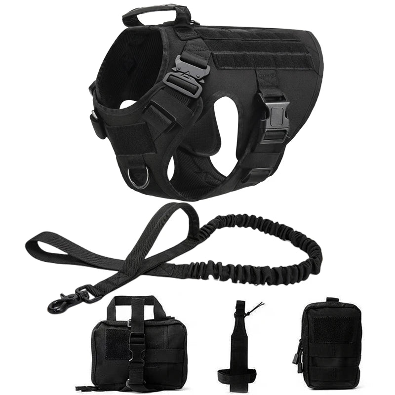 Tactical Dog Vest Harness & Leash Set