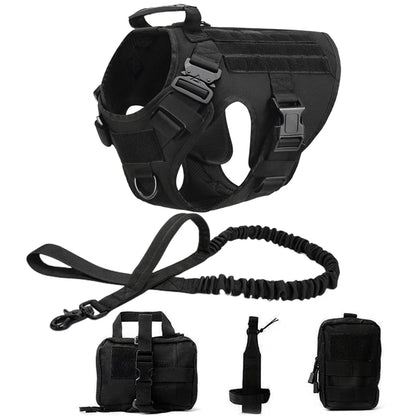 Tactical Dog Vest Harness & Leash Set