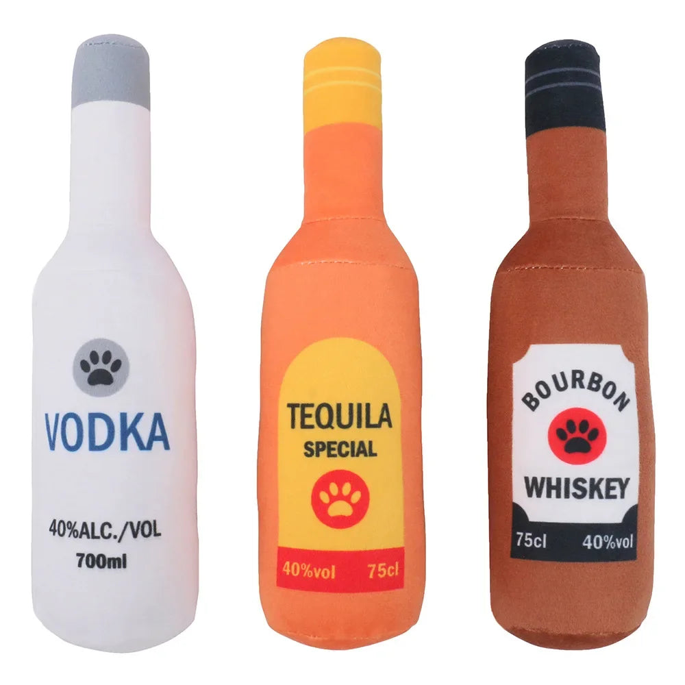 Squeaky Beer Bottle Dog Toy