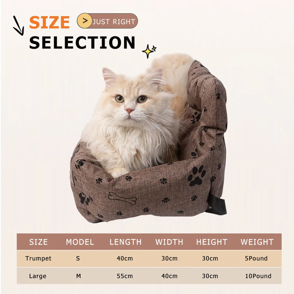 Washable Dog Car Seat Bed