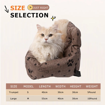 Washable Dog Car Seat Bed