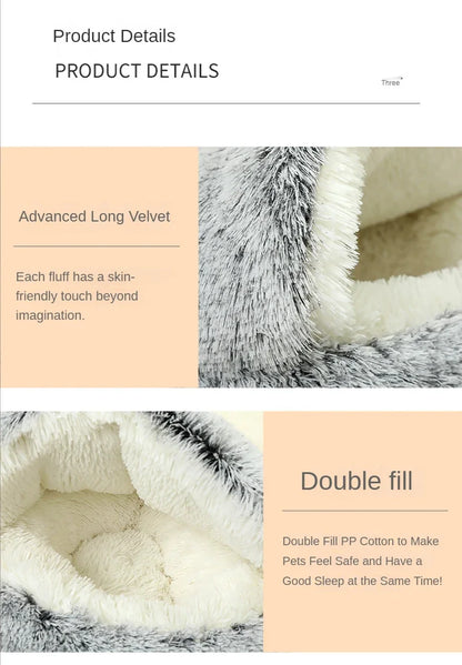 2-in-1 Plush Cat Bed & Sleep Bag
