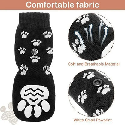 Anti-Slip Dog Socks with Straps (Set of 4)