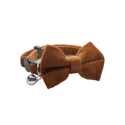 Velvet Bow Cat Collar with Bell