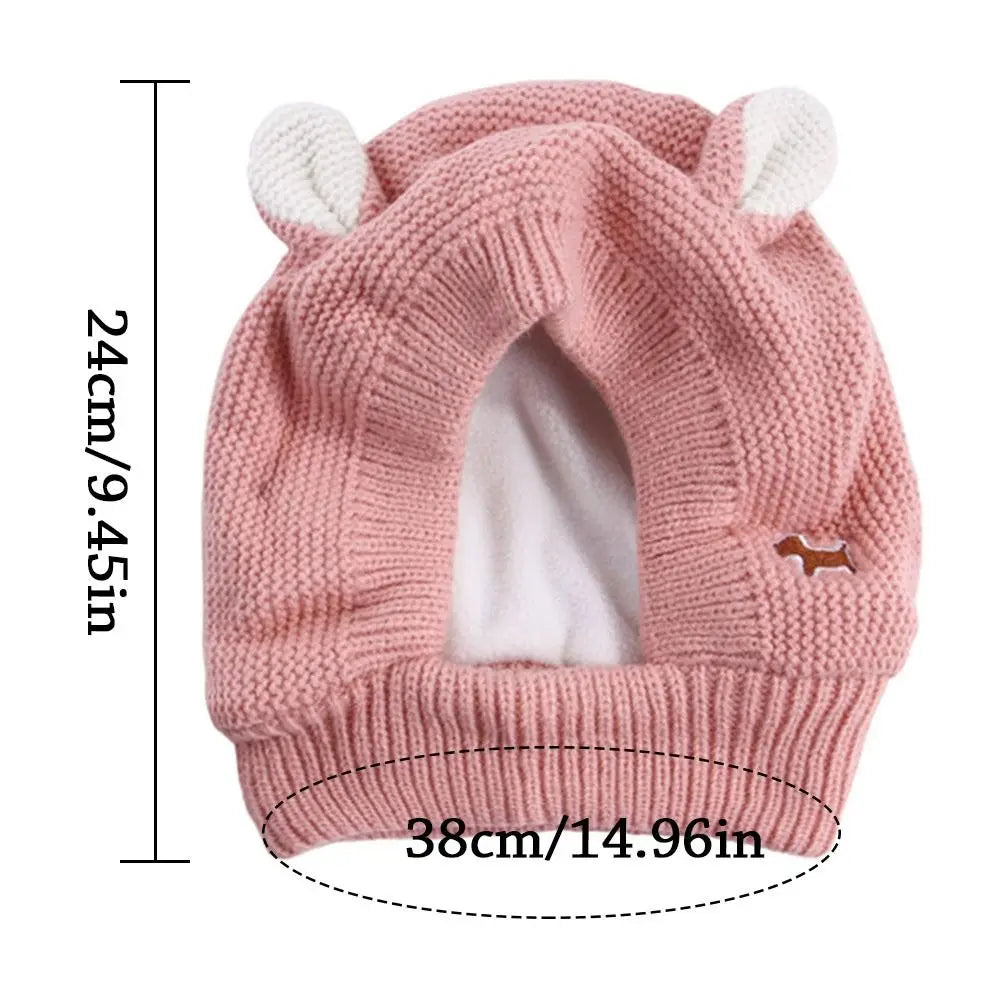 Knit Dog Ear Muffs & Hat