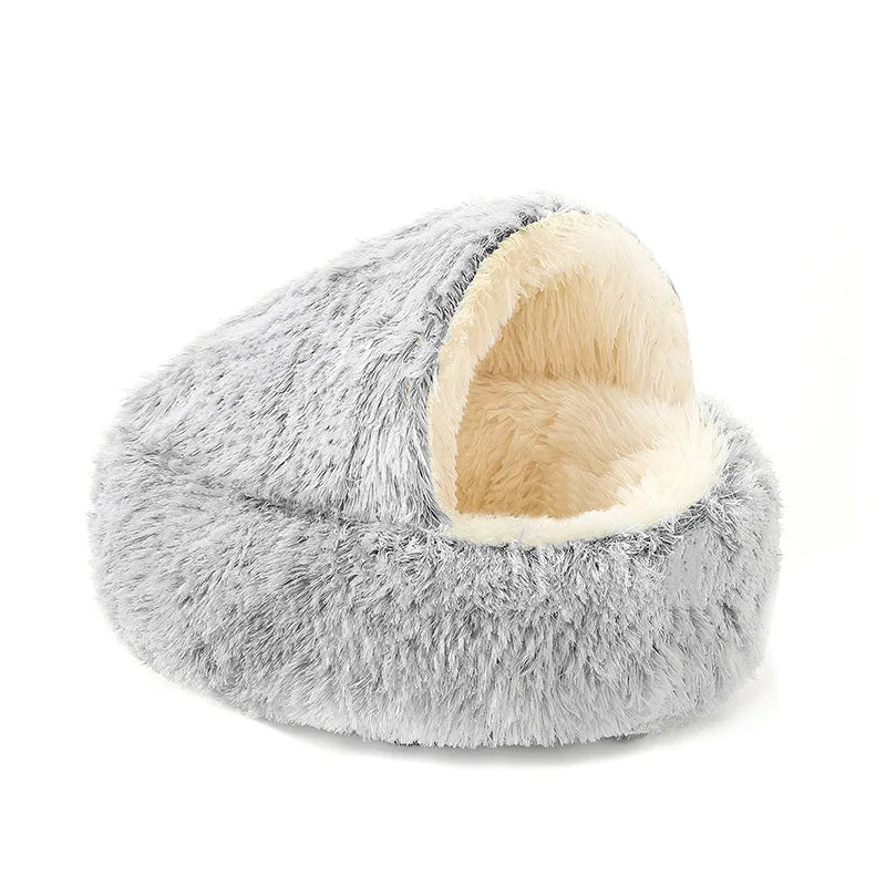 2-in-1 Plush Cat Bed & Sleep Bag