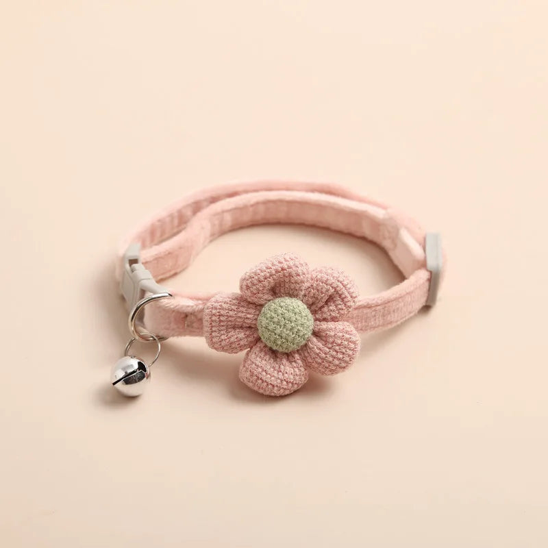 Flower Cat Collar with Bell