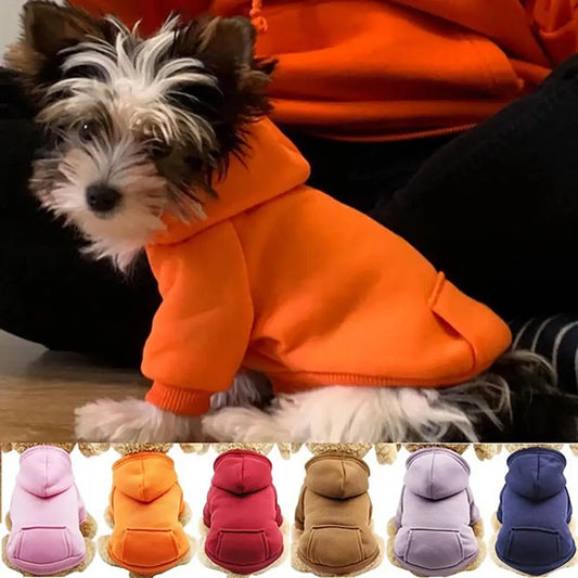 Fleece Pet Hooded Sweatshirt Dog Clothes Winter Warm Hoodie Sweater Coat Costumes for Small Medium Pet Puppy Shirts Clothing