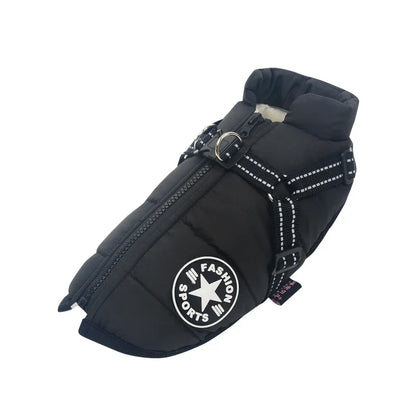 Winter Dog Jacket with Built-In Harness