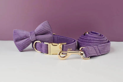 Corduroy Dog Collar & Leash Set