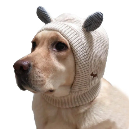 Knit Dog Ear Muffs & Hat