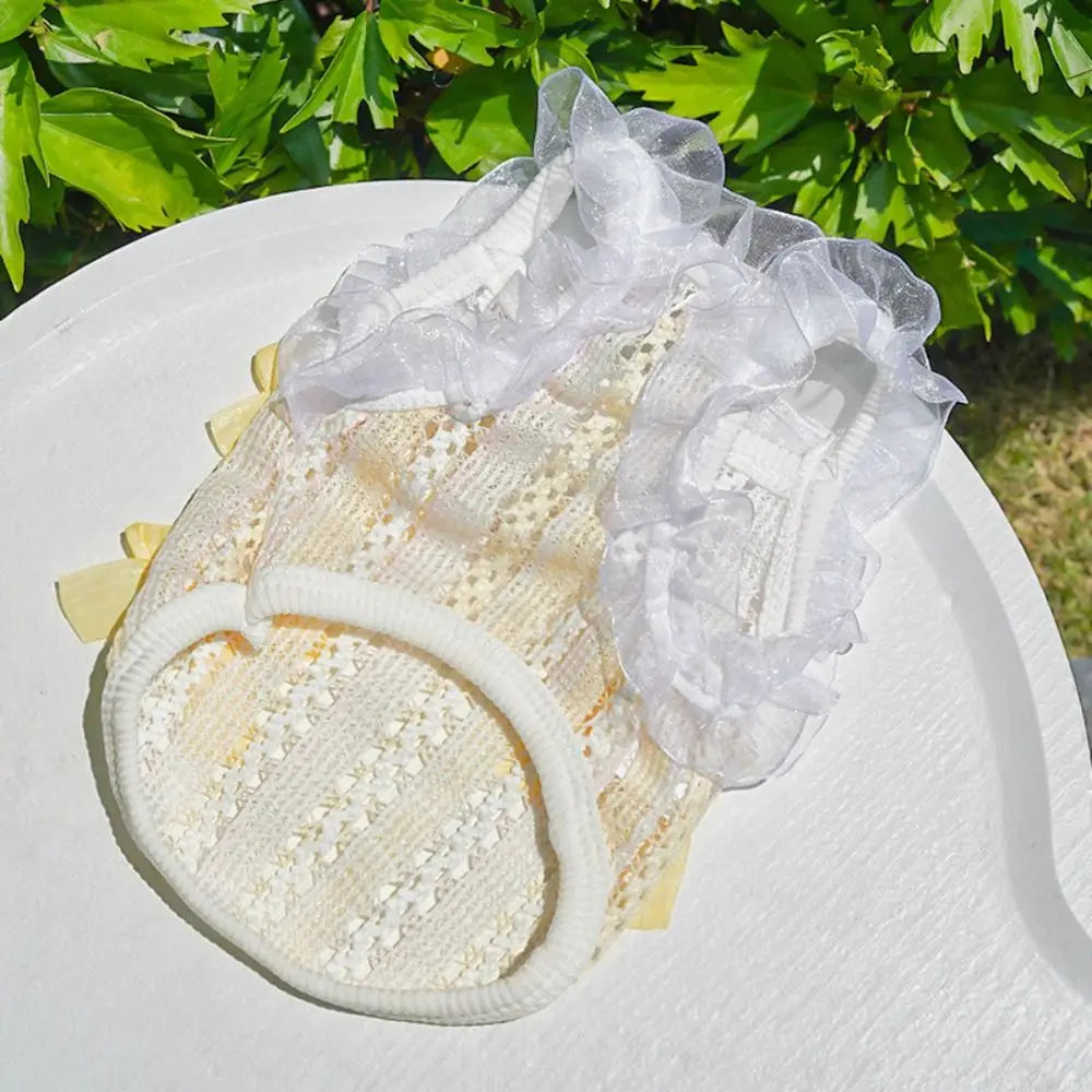 Lace Bow Pet Dress Vest