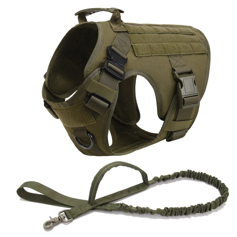 Tactical Dog Vest Harness & Leash Set