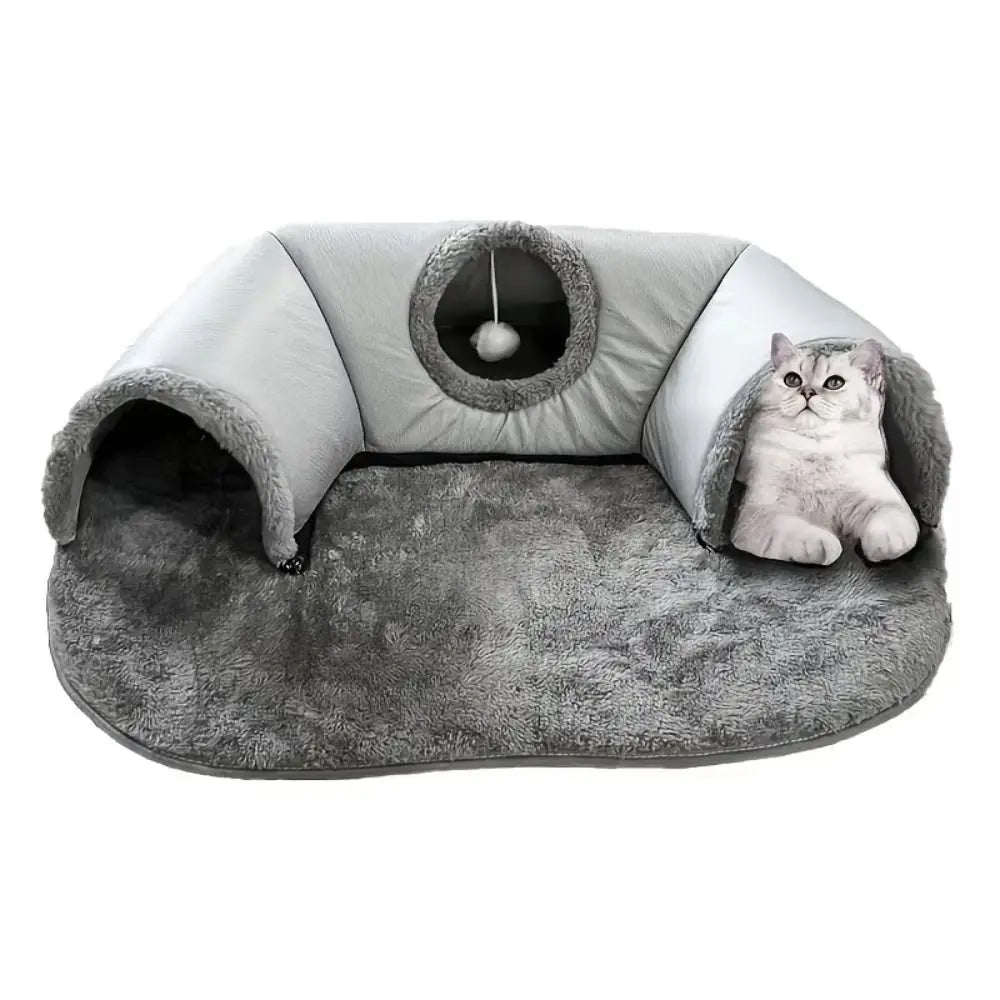 U-Shaped Cat Tunnel Bed