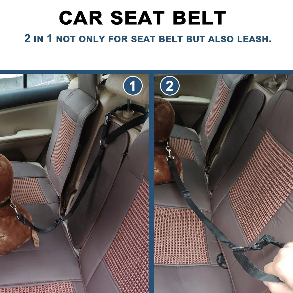 2-in-1 Dog Car Seat Belt & Leash