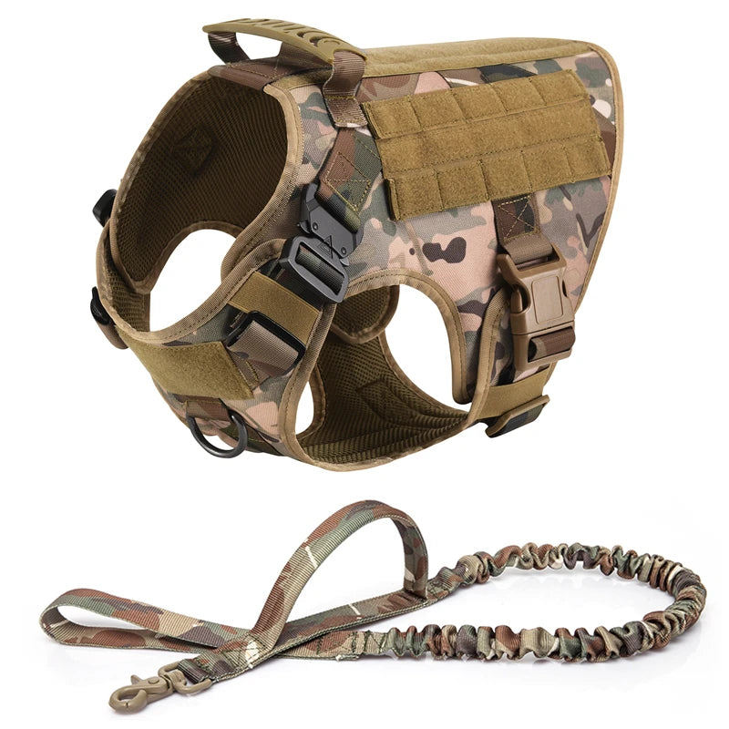 Tactical Dog Vest Harness & Leash Set