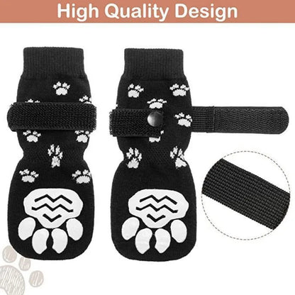 Anti-Slip Dog Socks with Straps (Set of 4)