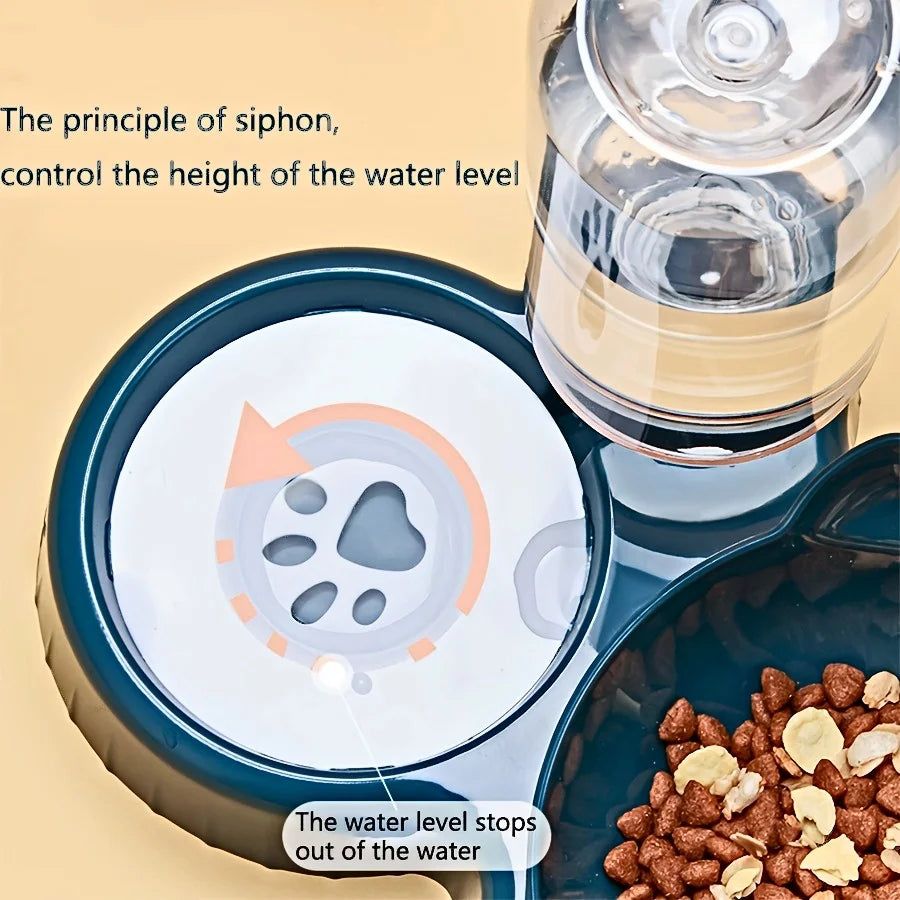 3-in-1 Tilted Pet Food & Water Set