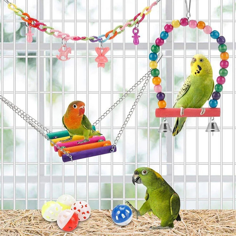 Wooden Bird Chew Toy Set (11pc)