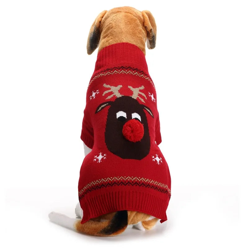 Christmas Deer Knit Dog Sweater