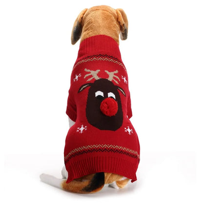 Christmas Deer Knit Dog Sweater