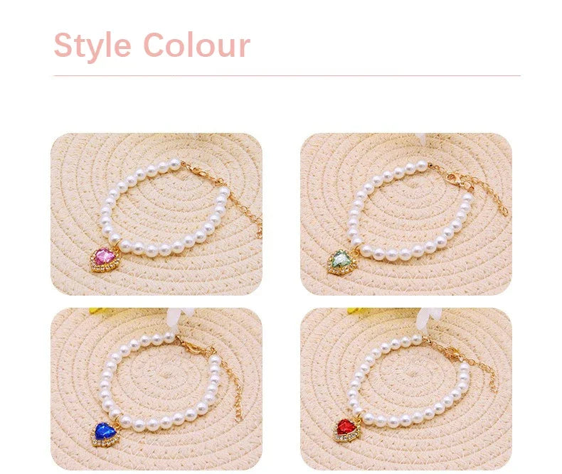 Faux Pearl Cat Necklace Collar