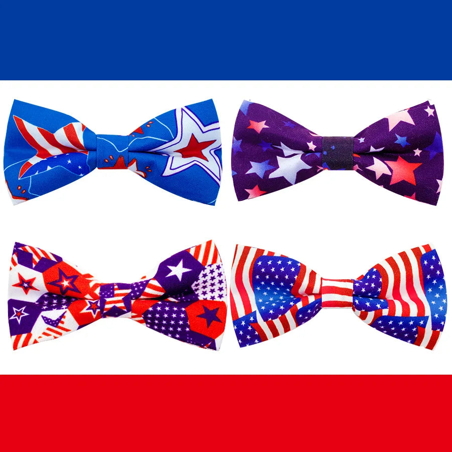 4th of July Dog Bow Ties (Bulk Pack)