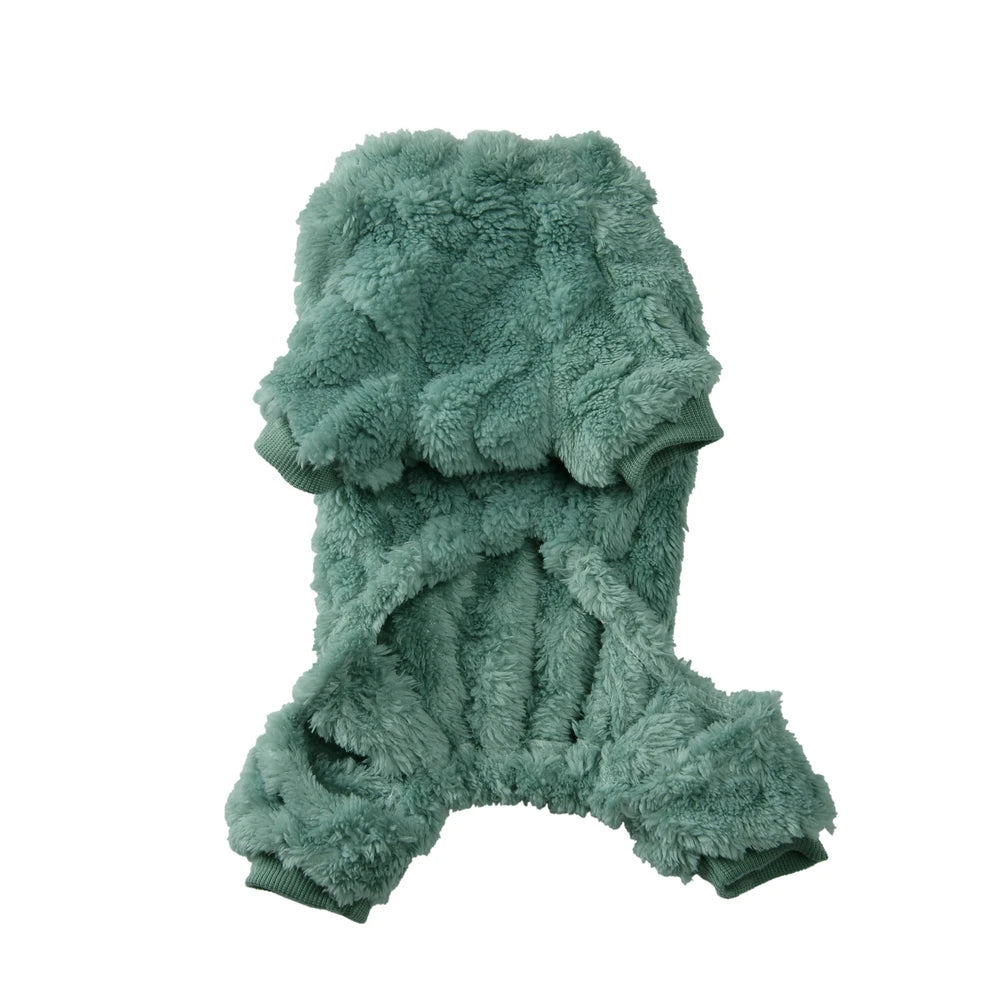 Fleece Dog Jumpsuit with Leash Ring