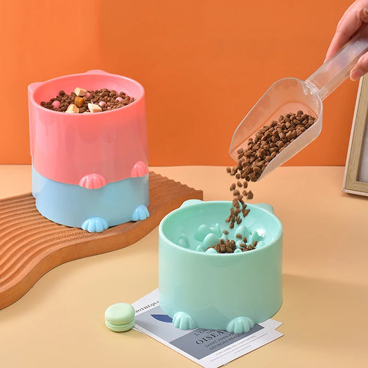 Raised Slow-Feed Pet Bowl