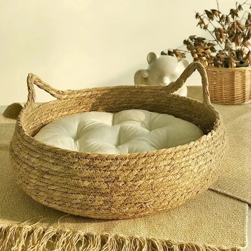 Natural Woven Cat Bed Mat