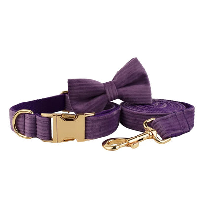 Corduroy Dog Collar & Leash Set