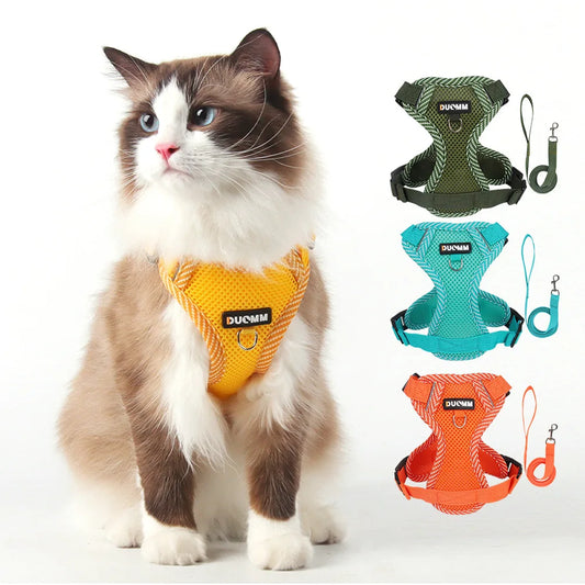 Reflective Mesh Cat Harness & Leash Set