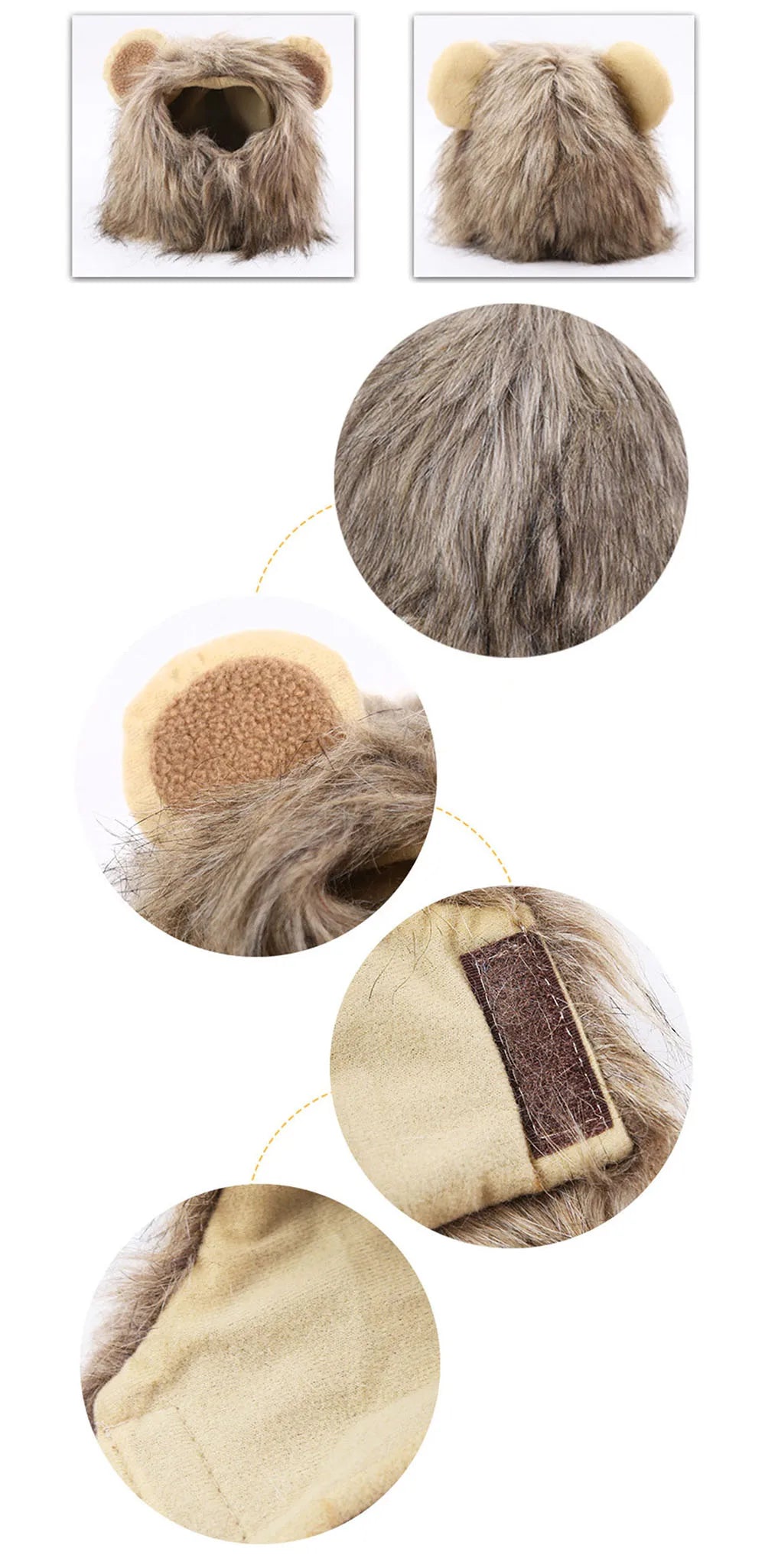 Lion Mane Costume Hat for Cats & Dogs
