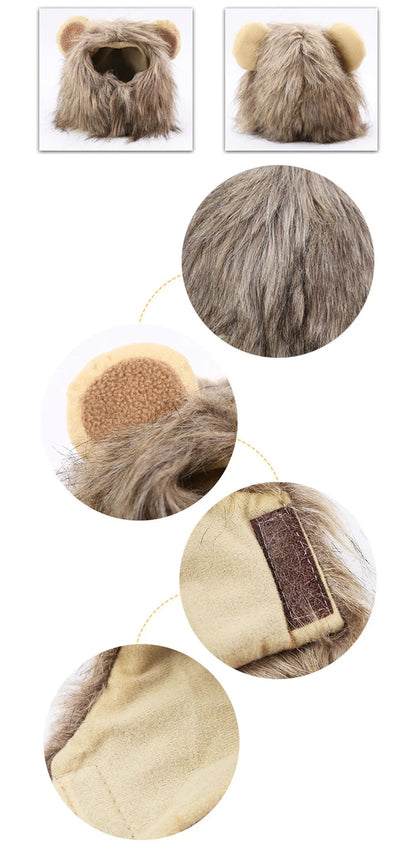 Lion Mane Costume Hat for Cats & Dogs
