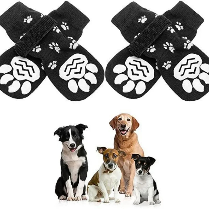 Anti-Slip Dog Socks with Straps (Set of 4)