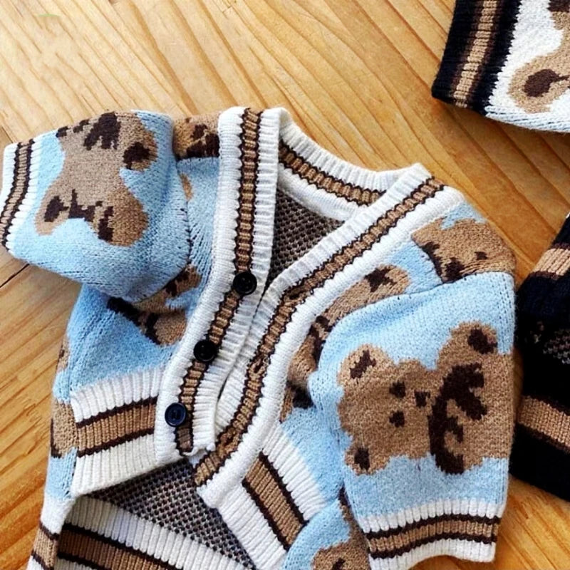 Striped Dog Cardigan Sweater