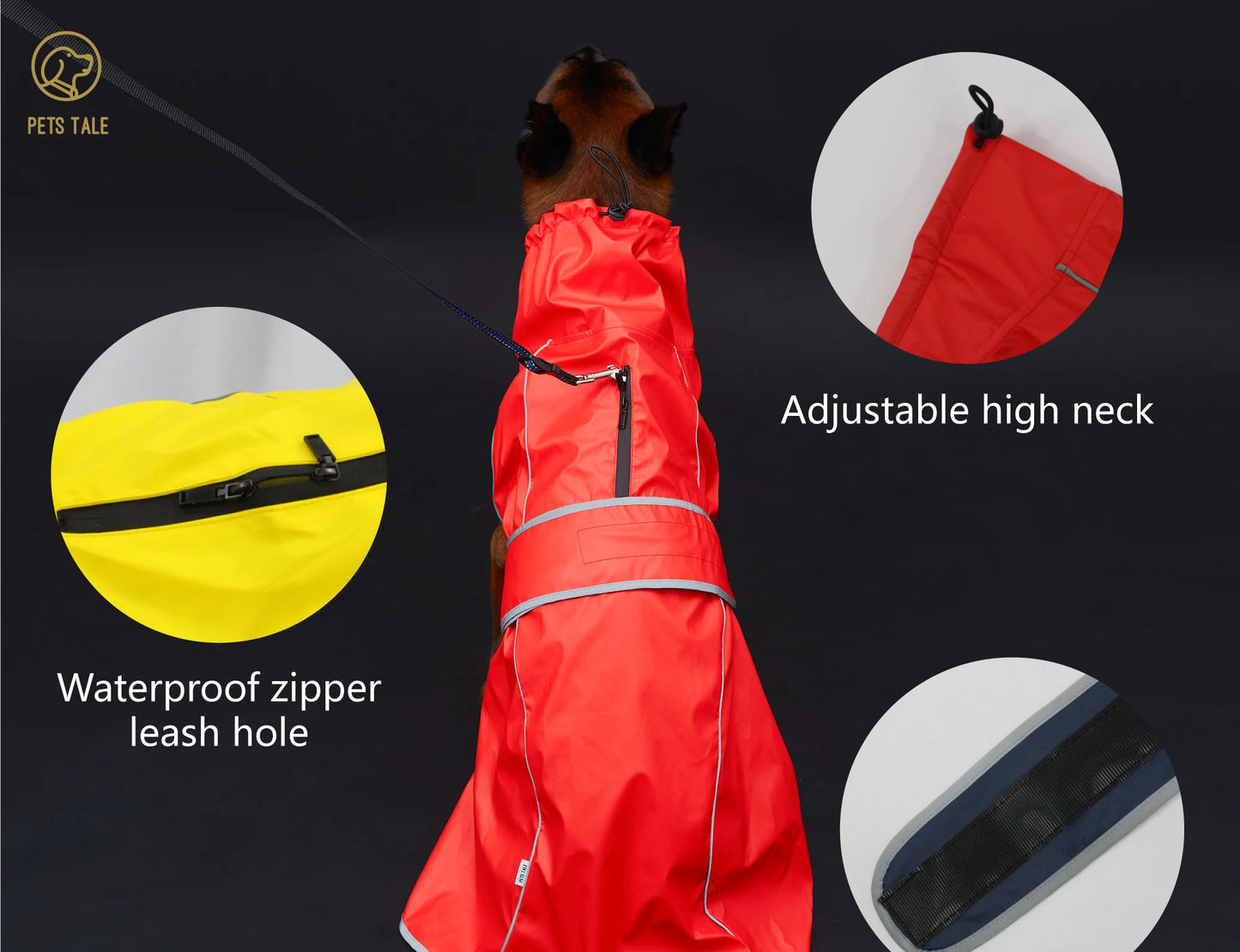 Hooded Reflective Dog Raincoat