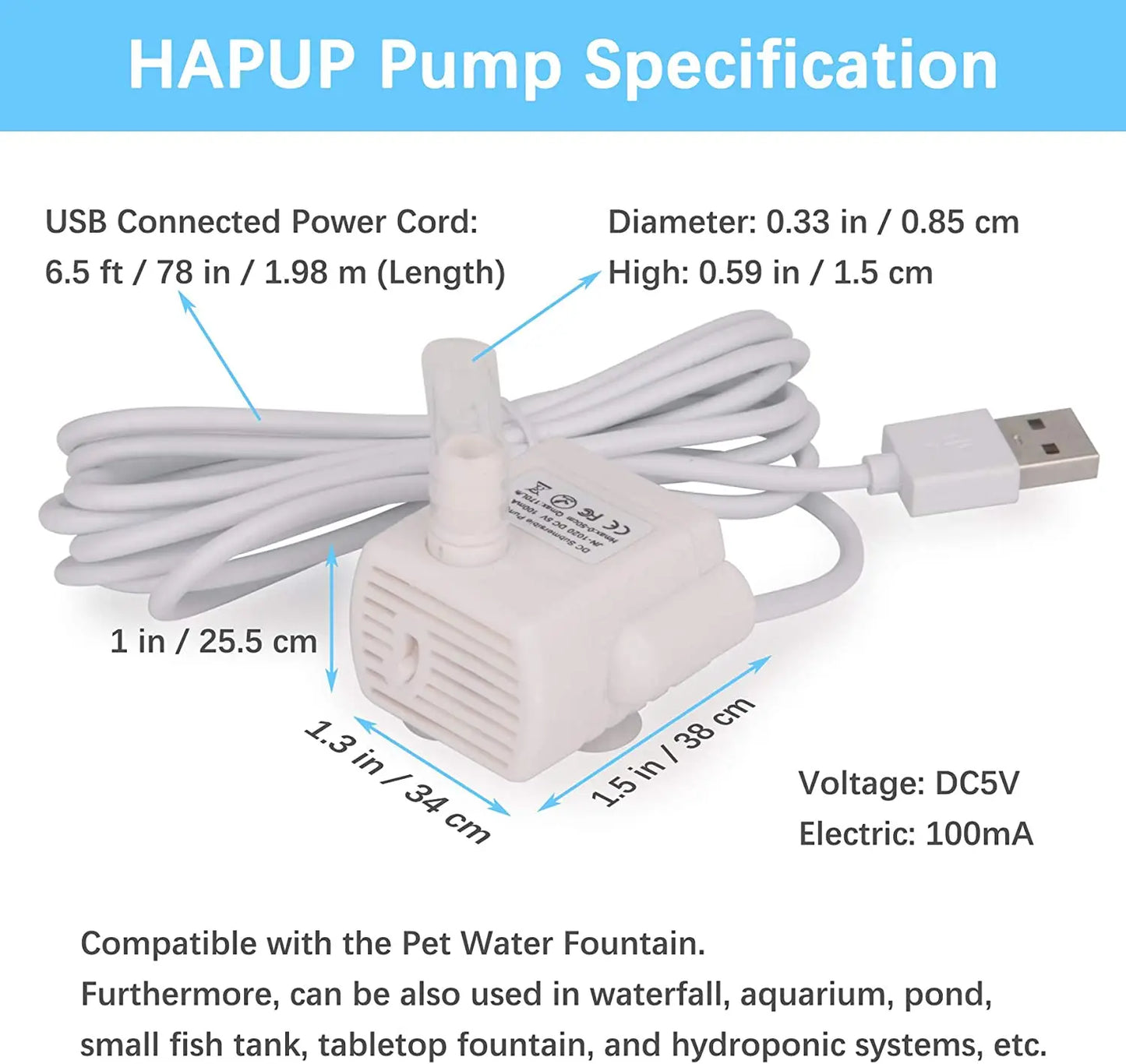 Cat Fountain Replacement Pump